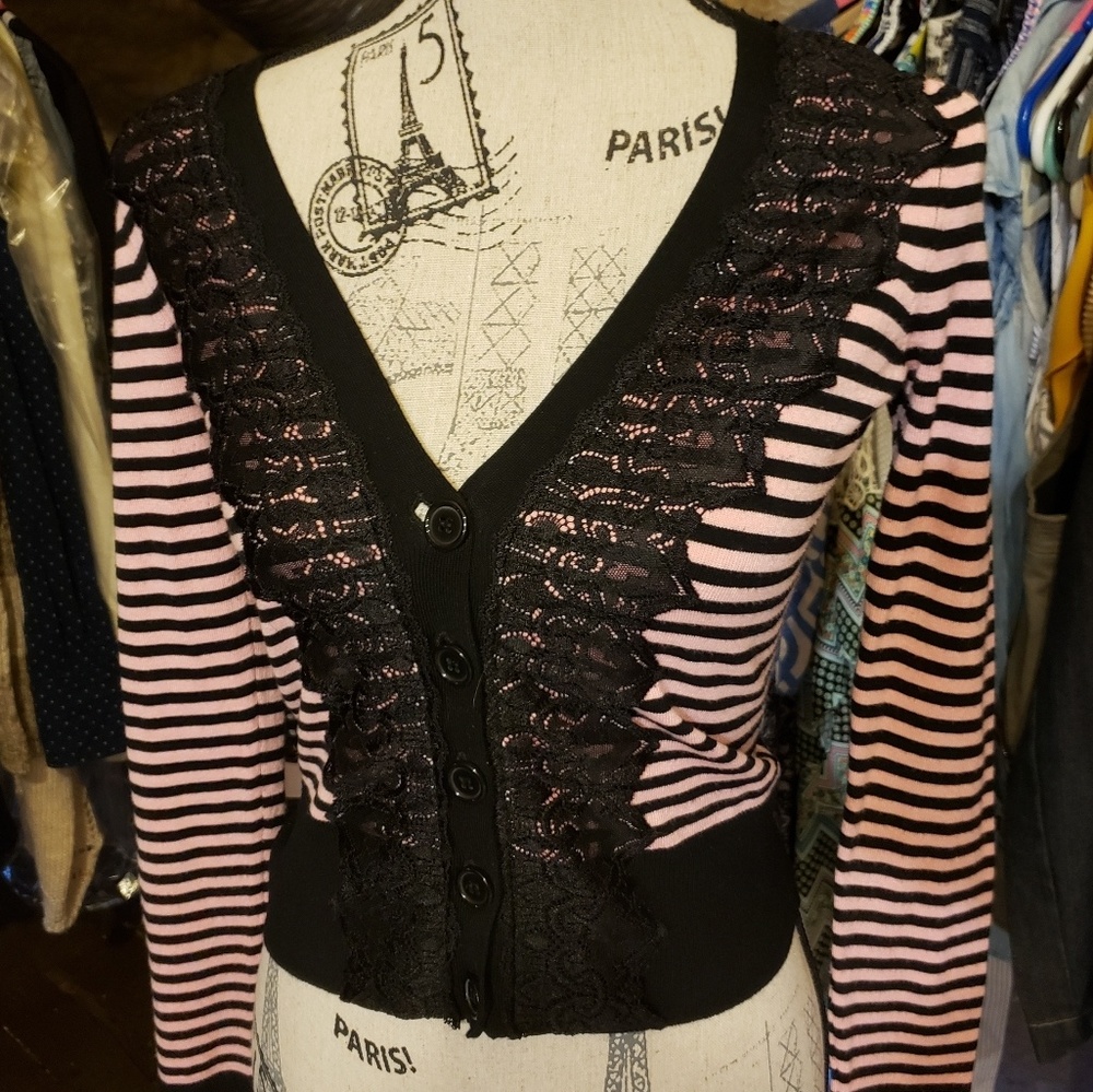2 for $15/Pink and Black Cardigan by INC